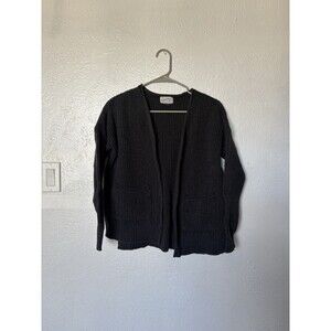 Universal Thread Relaxed Fit Open Front Black Knit Sweater With Pockets Size XS